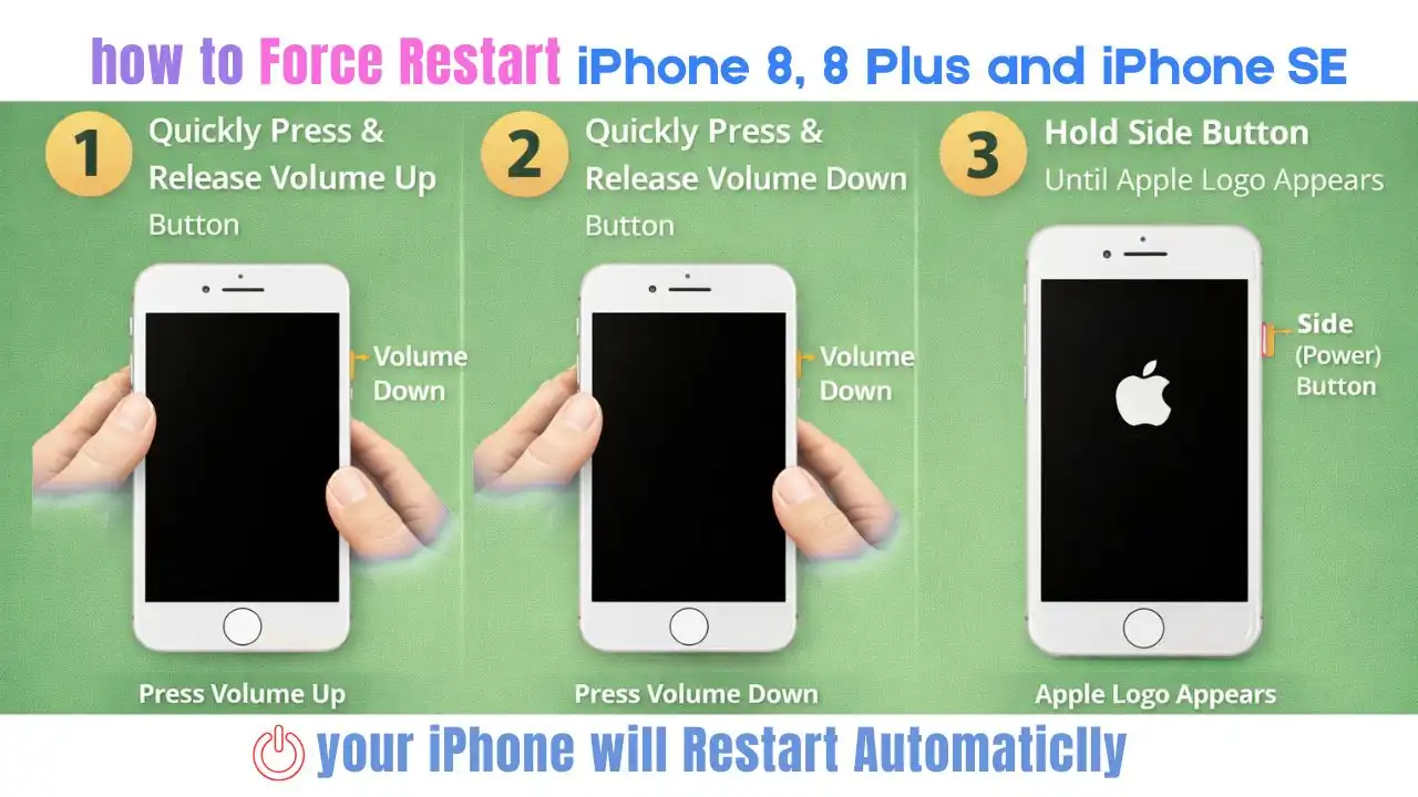 how to Restart iPhone 8, 8 Plus and iPhone SE