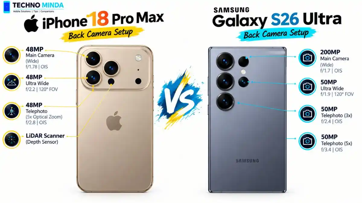 iPhone 18 Pro Max vs Galaxy S26 Ultra Camera Comparison
